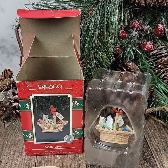 Vintage " With Love " Miniature Christmas ornament by Enesco - Picture 6 of 7